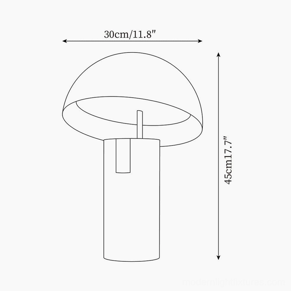 Avo table lamp technical schematic showing dimensions 30cm diameter by 45cm height specifications