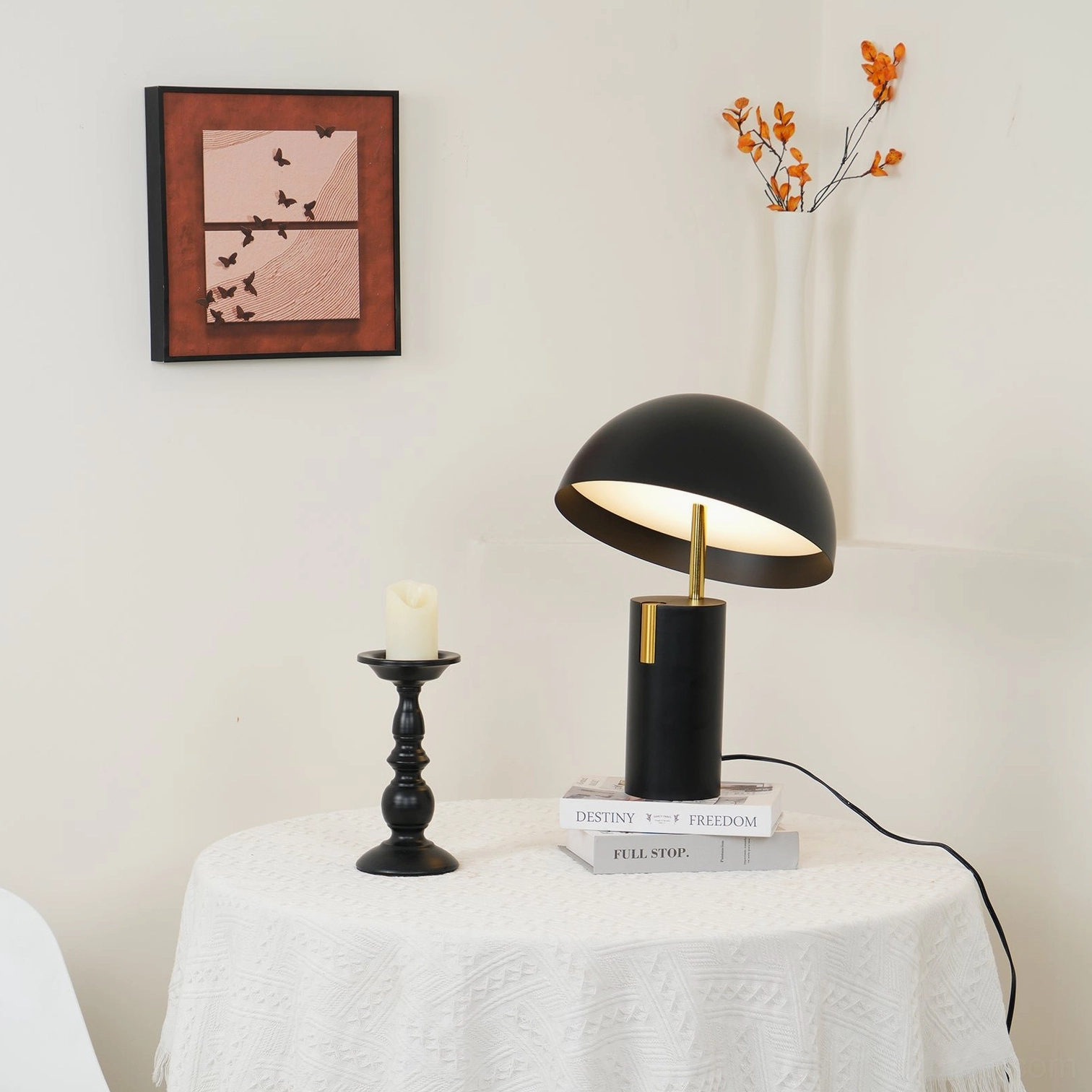 Avo mushroom dome table lamp full range color collection white black red modern table lighting