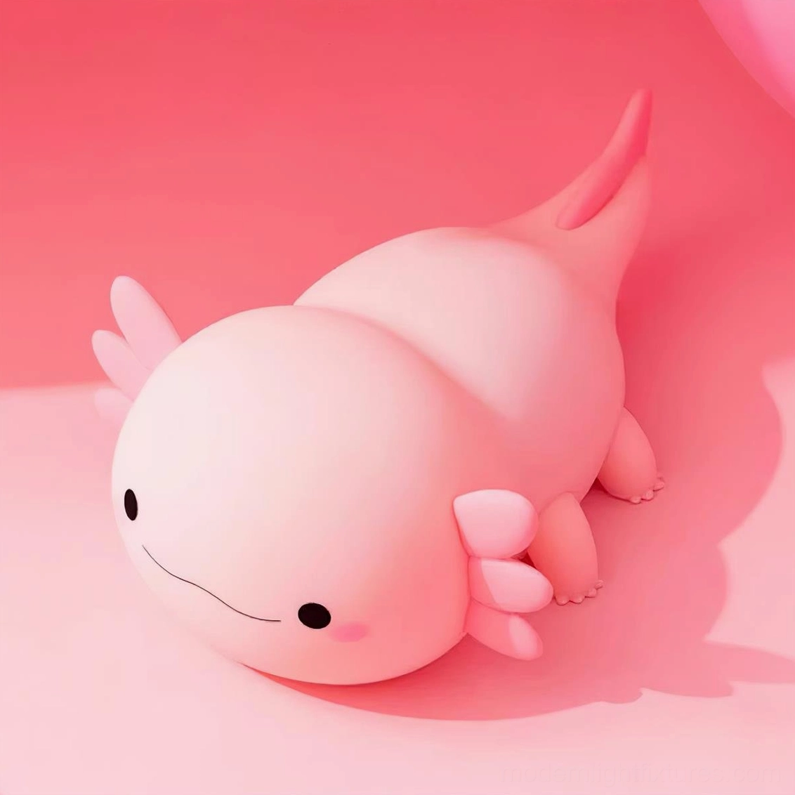 Compact cute axolotl silicone night light 7 inches wide, ideal for small spaces and nightstands