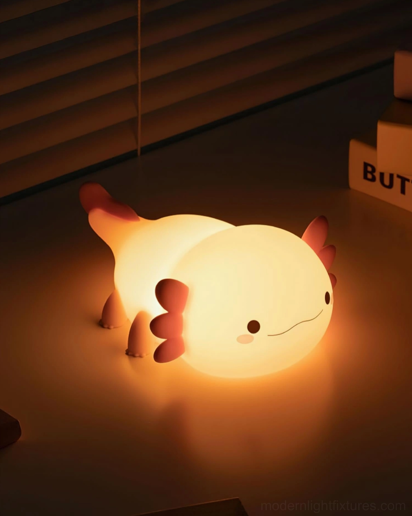 Whimsical axolotl LED night light bringing charm and warmth to any room decoration scheme