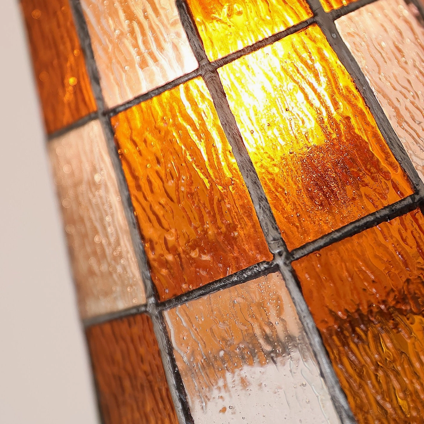 Azurielle three-color stained glass shade comparison displaying clear, blue, and amber glass variants