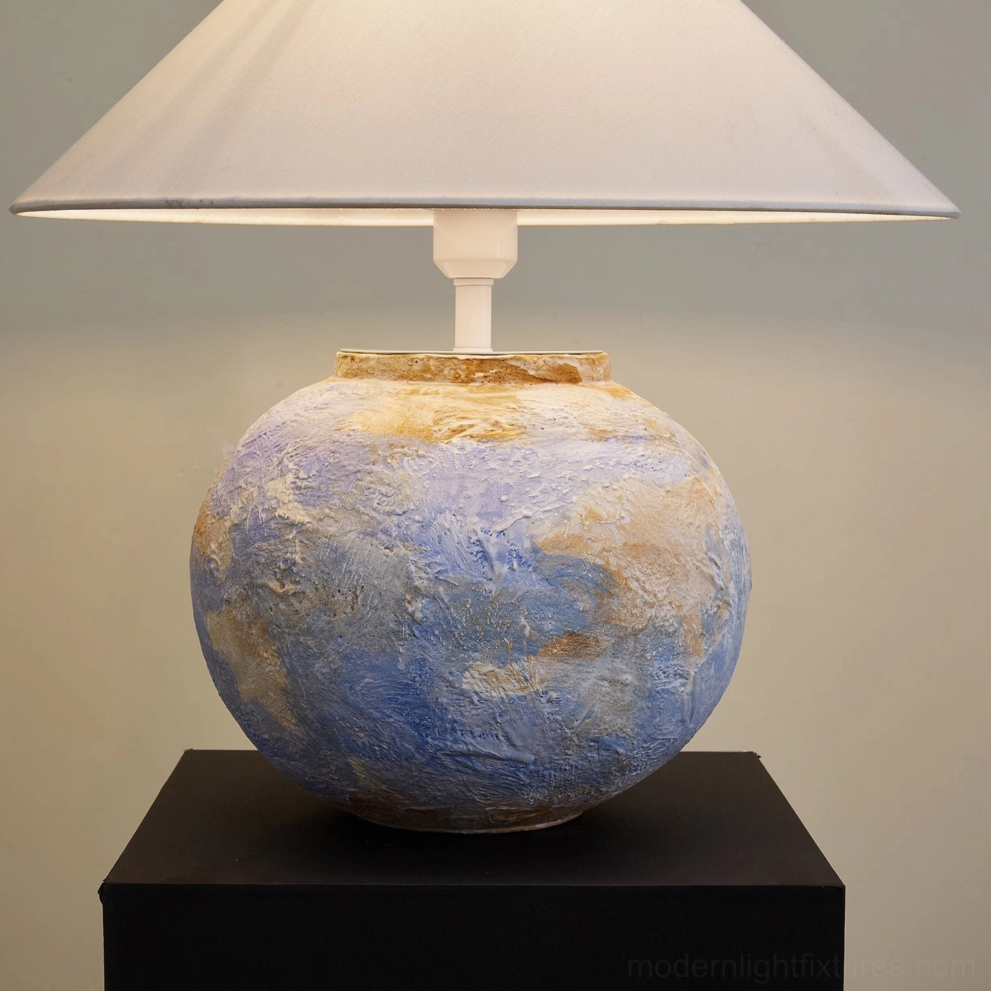 Bailey table lamp sculptural form displayed as standalone design statement piece