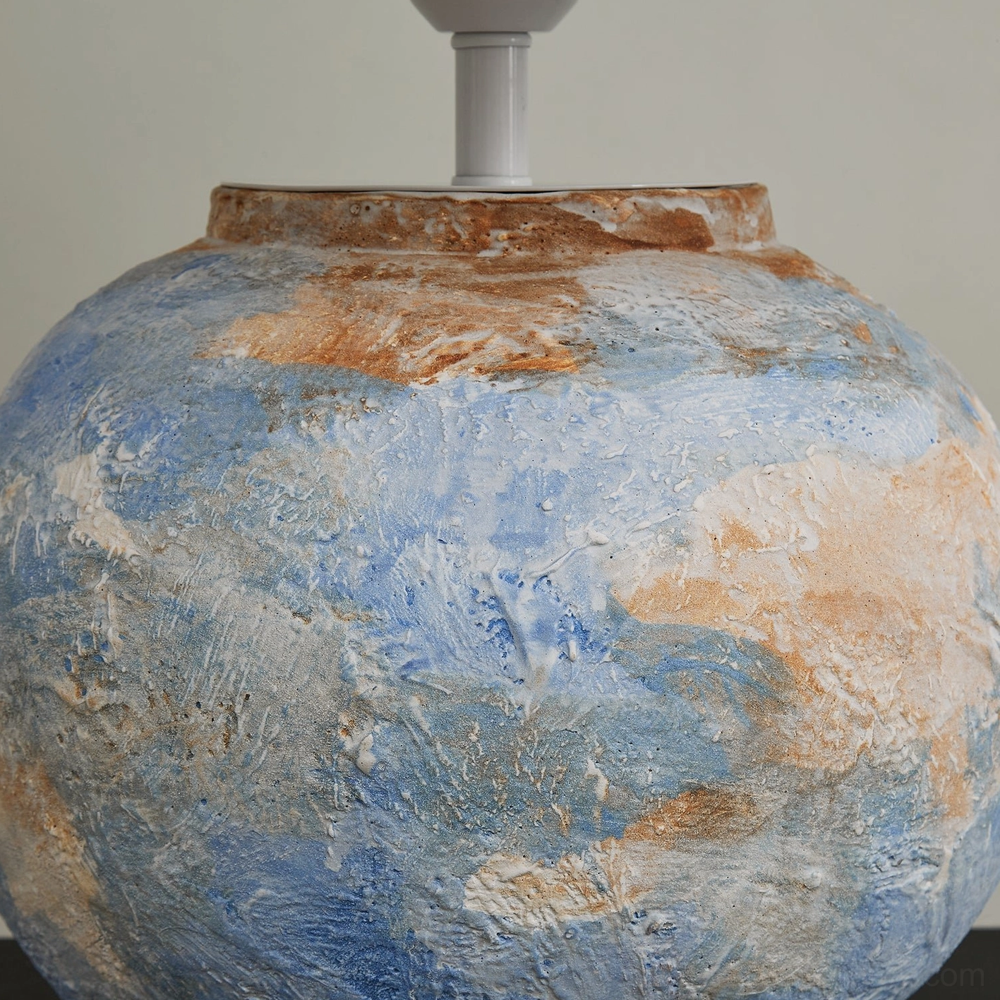 Bailey hand-textured ceramic lamp base with impressionist-inspired painterly finish
