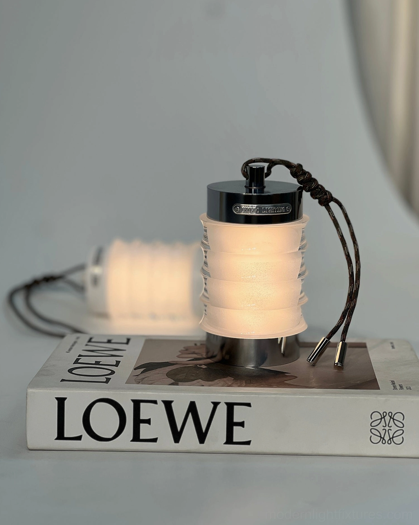 Balia rechargeable portable table lamp with touch switch control and built-in USB charging port detail
