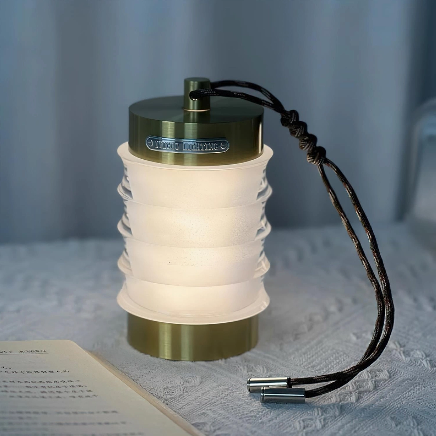 Balia rechargeable portable table lamp with intuitive touch control and dimming functionality for customizable ambient lighting