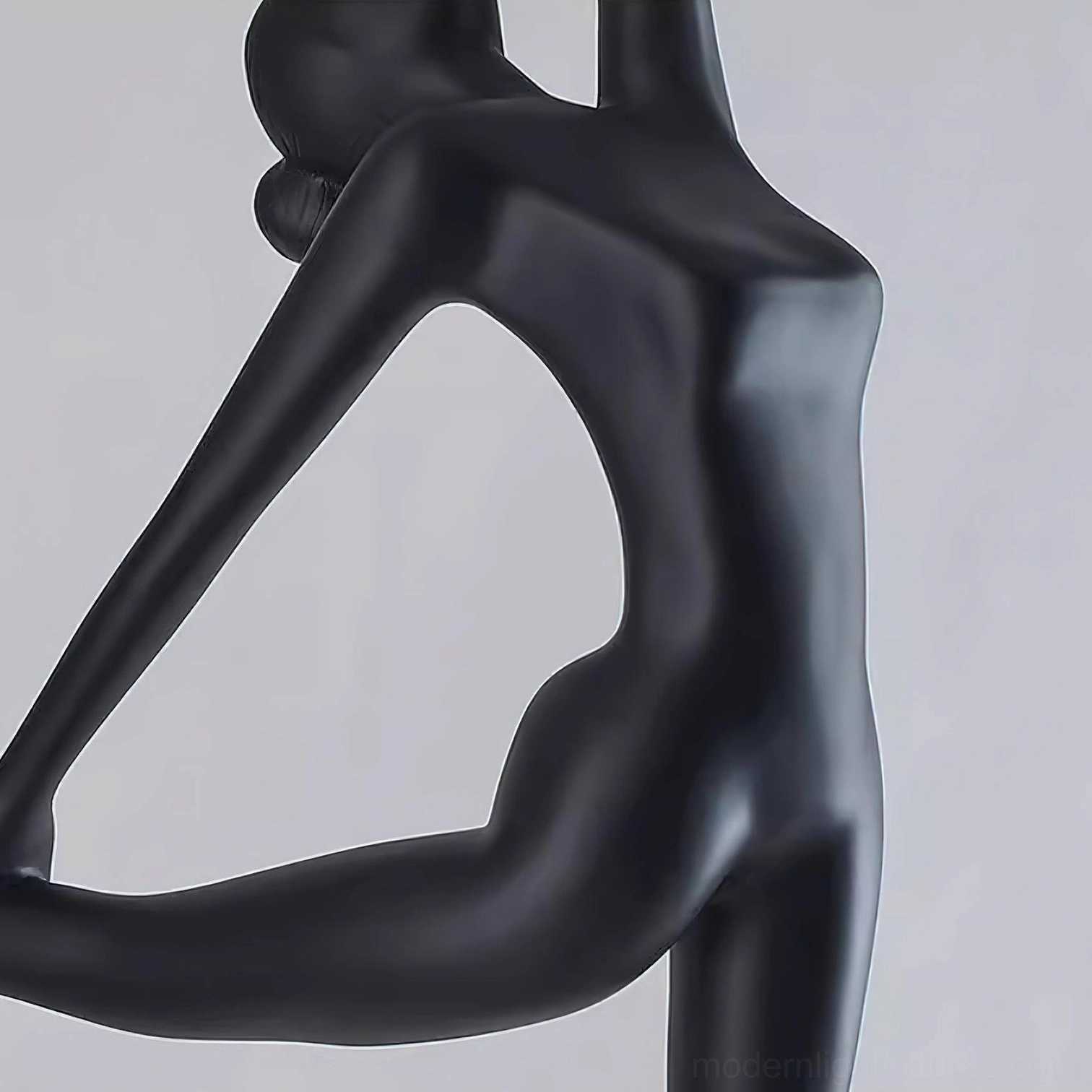 Black ballerina arabesque floor lamp contemporary design with opal glass shade lighting detail