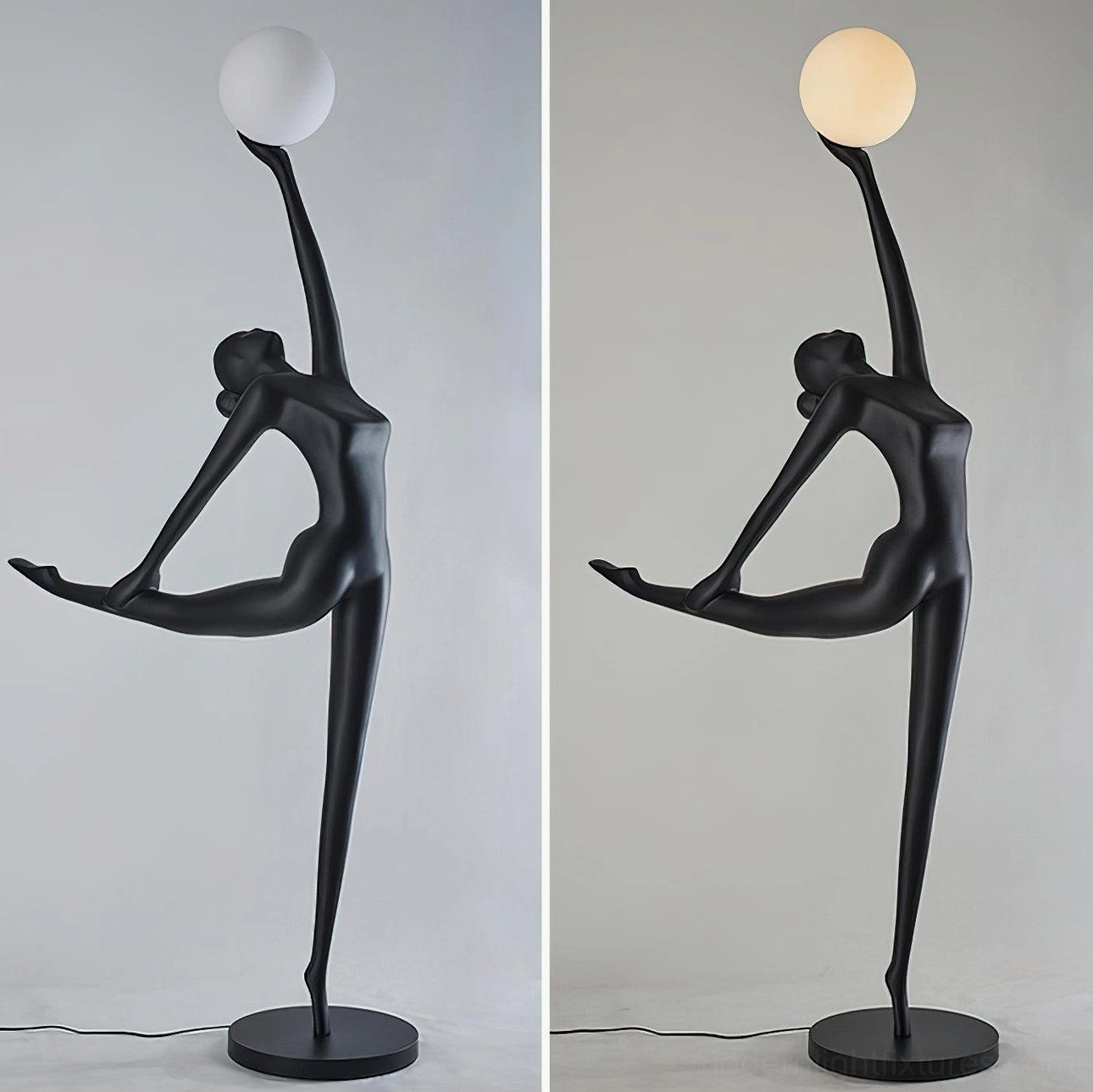 Elegant ballerina arabesque floor lamp sculptural modern lighting for art-forward interiors