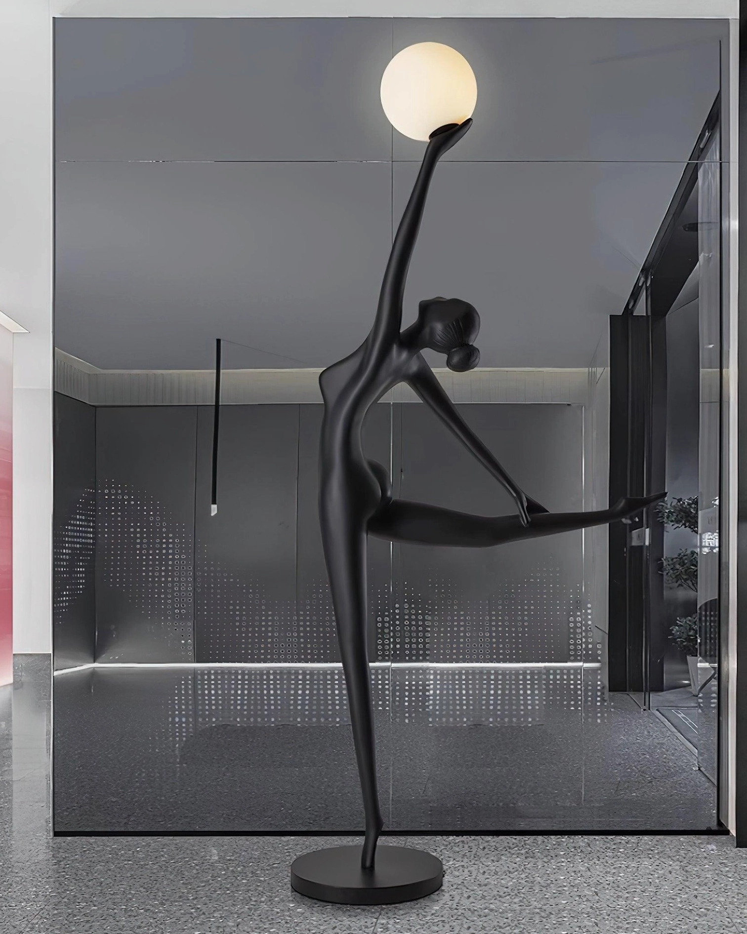 Artistic ballerina dancer floor lamp modern interior accent lighting with gallery aesthetic
