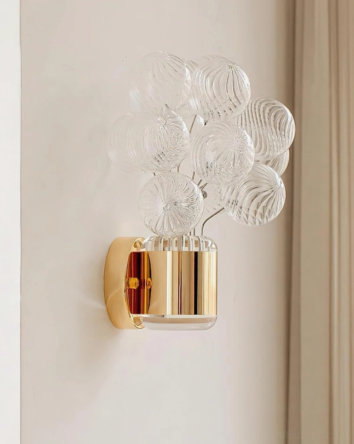 Full Balloon Bouquet Wall Sconce installed on interior wall showing sculptural glass pendant design with soft warm illumination