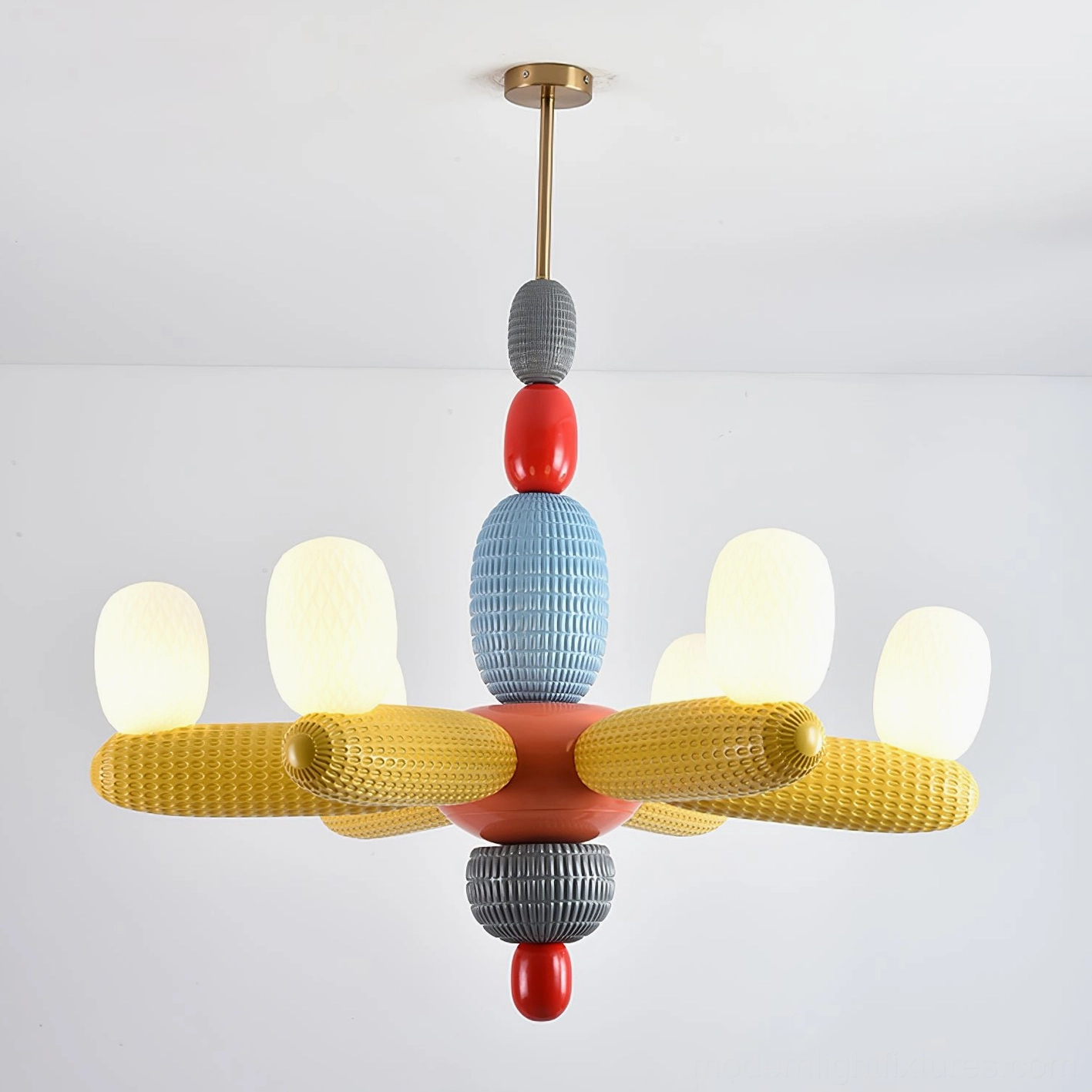 Hand-blown balloon chandelier with playful design and sophisticated glass artistry
