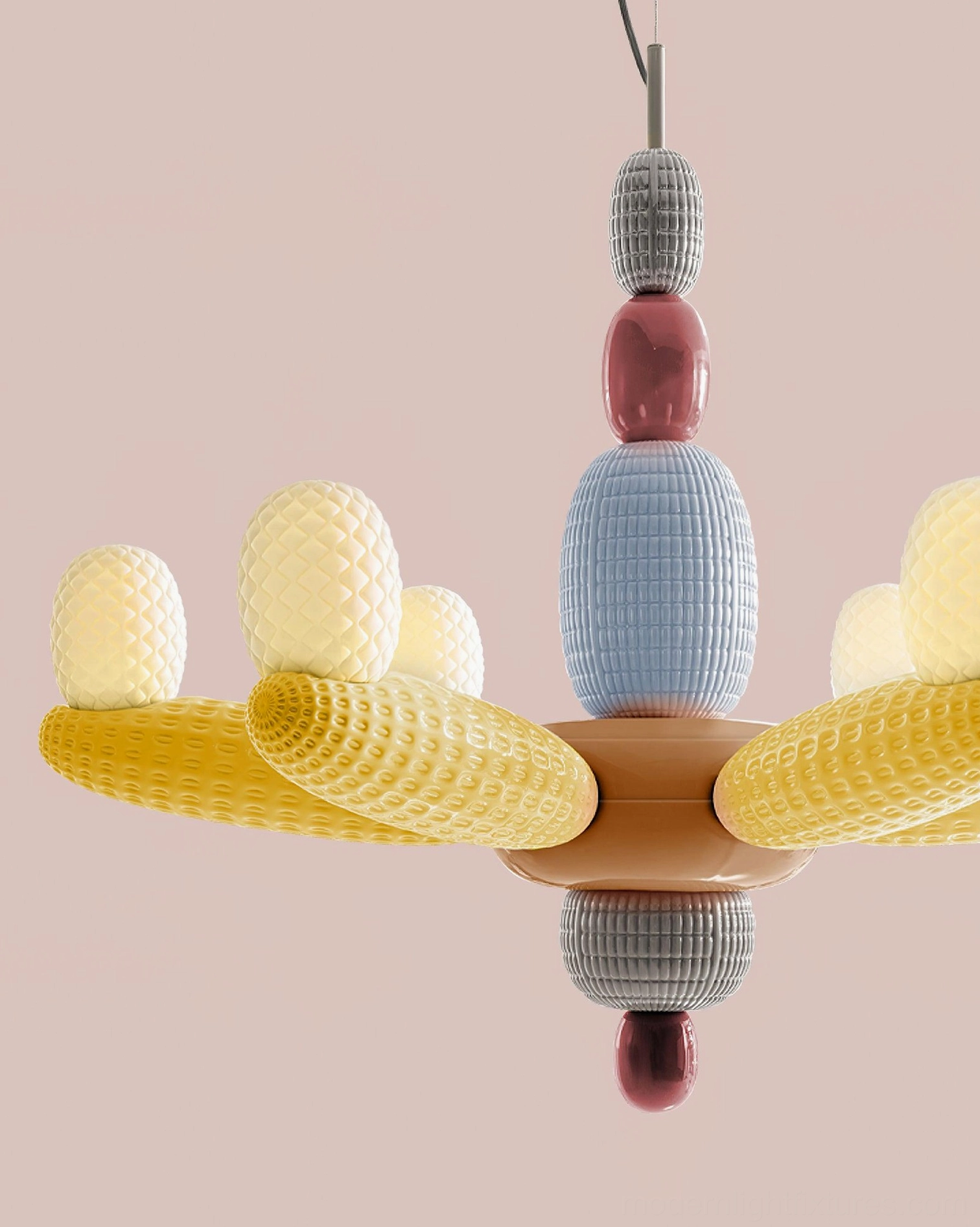 Balloon chandelier modern artistic pendant light with colorful glass modules and sculptural design