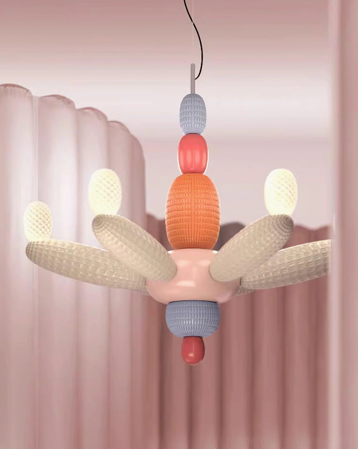 Modern balloon chandelier with multicolor glass shades contemporary home lighting fixture