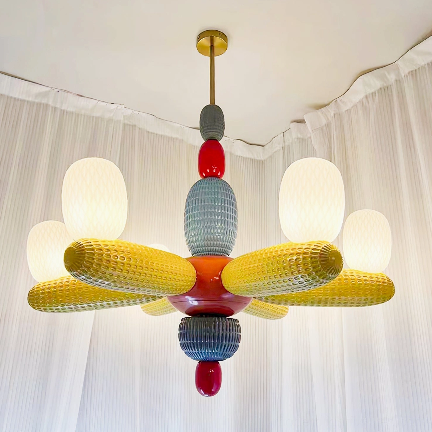 Balloon chandelier multicolor glass pendant modern home décor artistic lighting solution