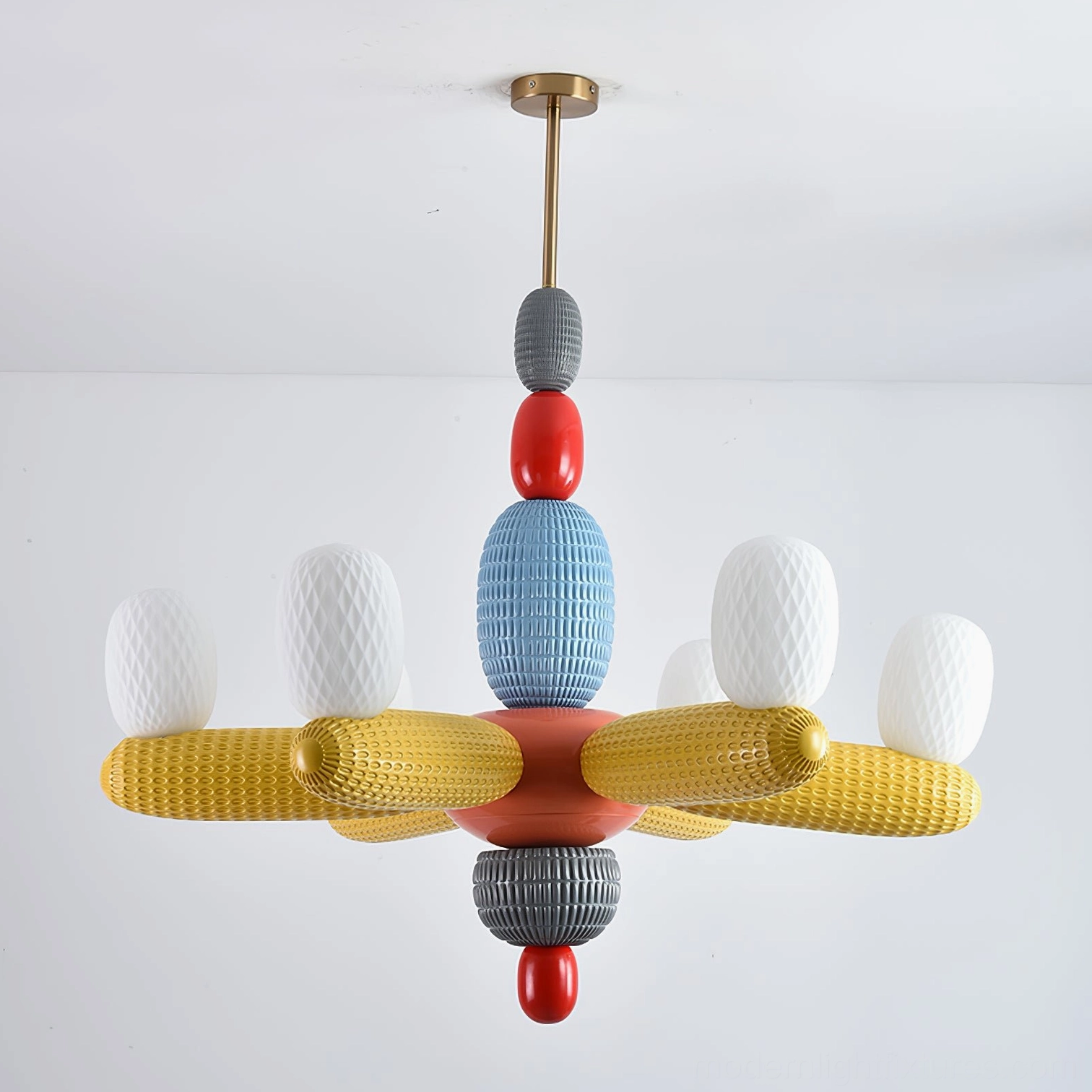 Balloon chandelier multicolor variant showing artistic glass arrangement and design details