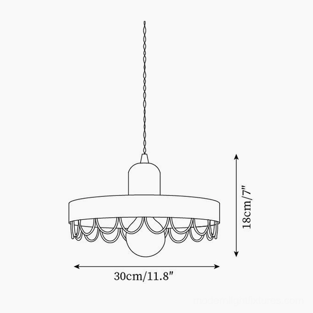 Technical dimension drawing of Balton pendant light showing 30cm diameter and 18cm height specifications
