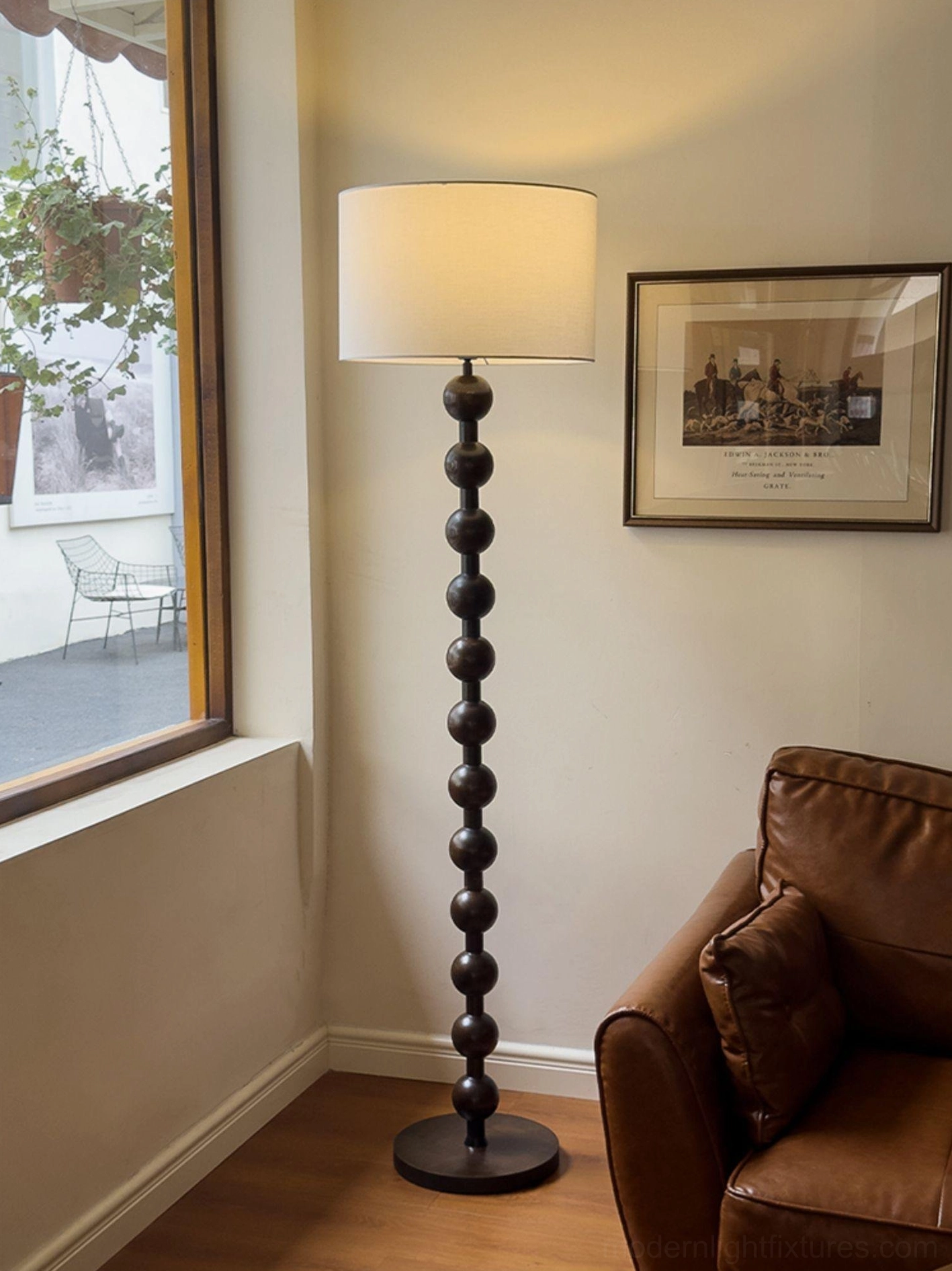 Barbell floor lamp geometric design aesthetic modern minimalism