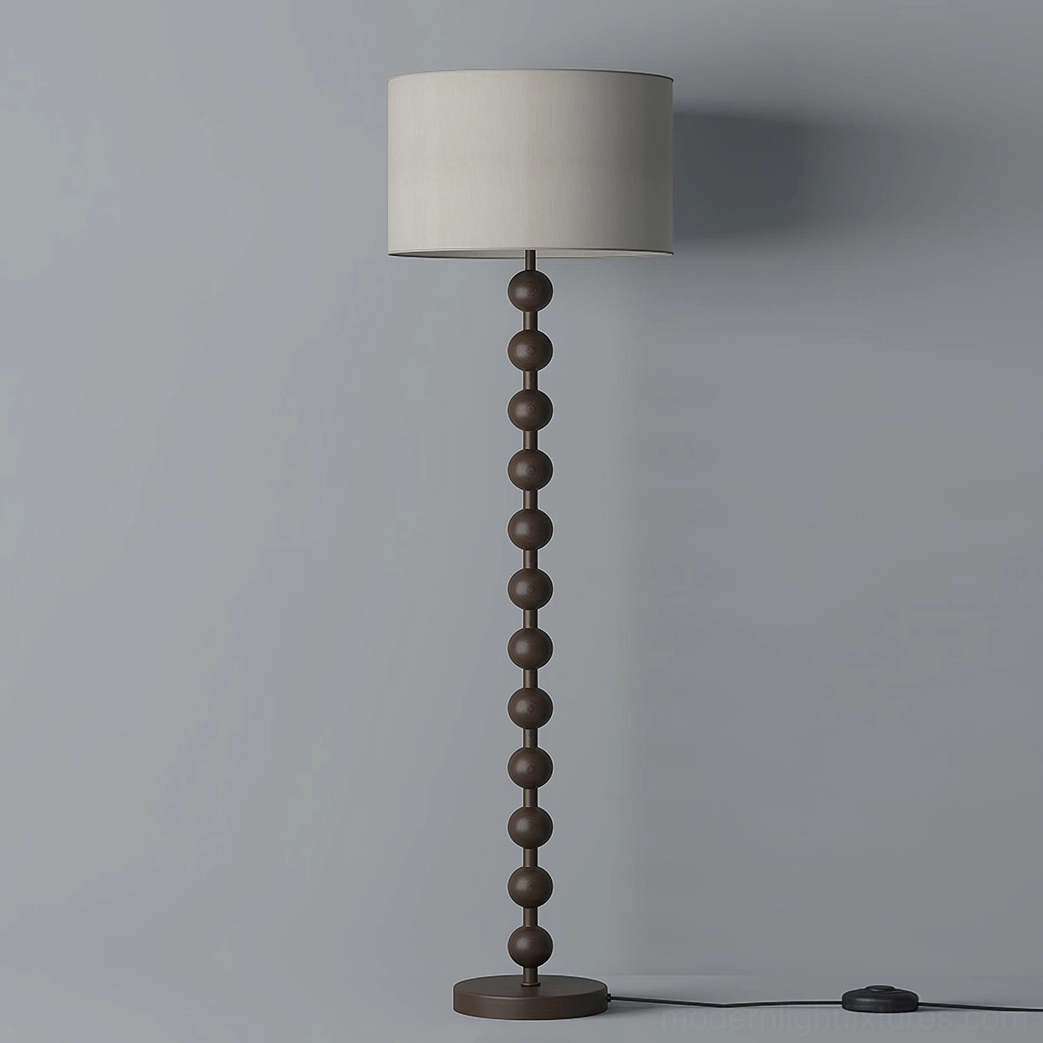 Barbell wooden floor lamp 62.9 inches total height measurement