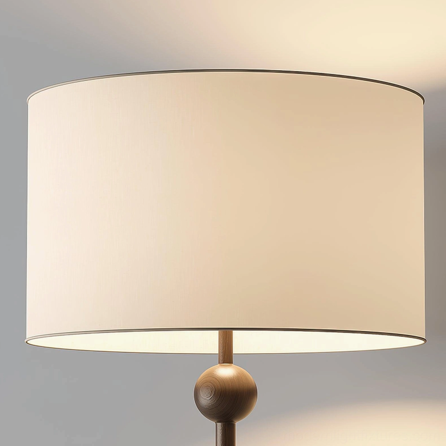 Barbell floor lamp wood and fabric material combination