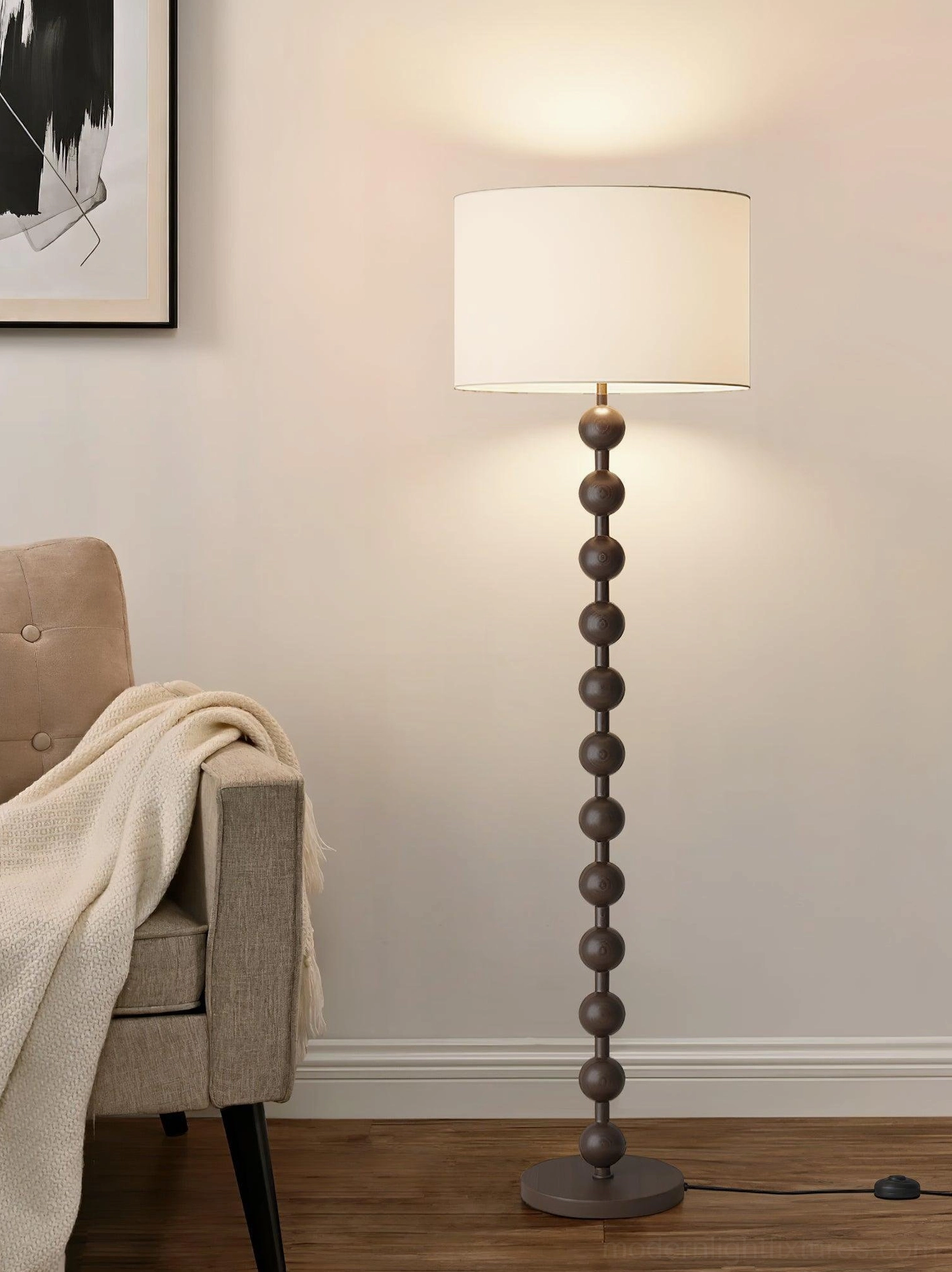 Barbell floor lamp creative studio lighting solution with sculptural presence
