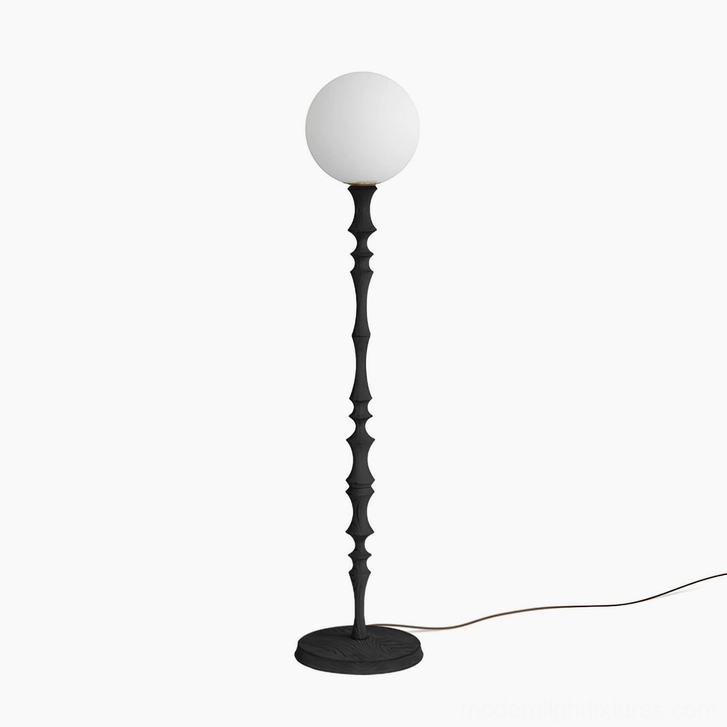 Black Bastino sculptural floor lamp contemporary statement piece with frosted glass shade