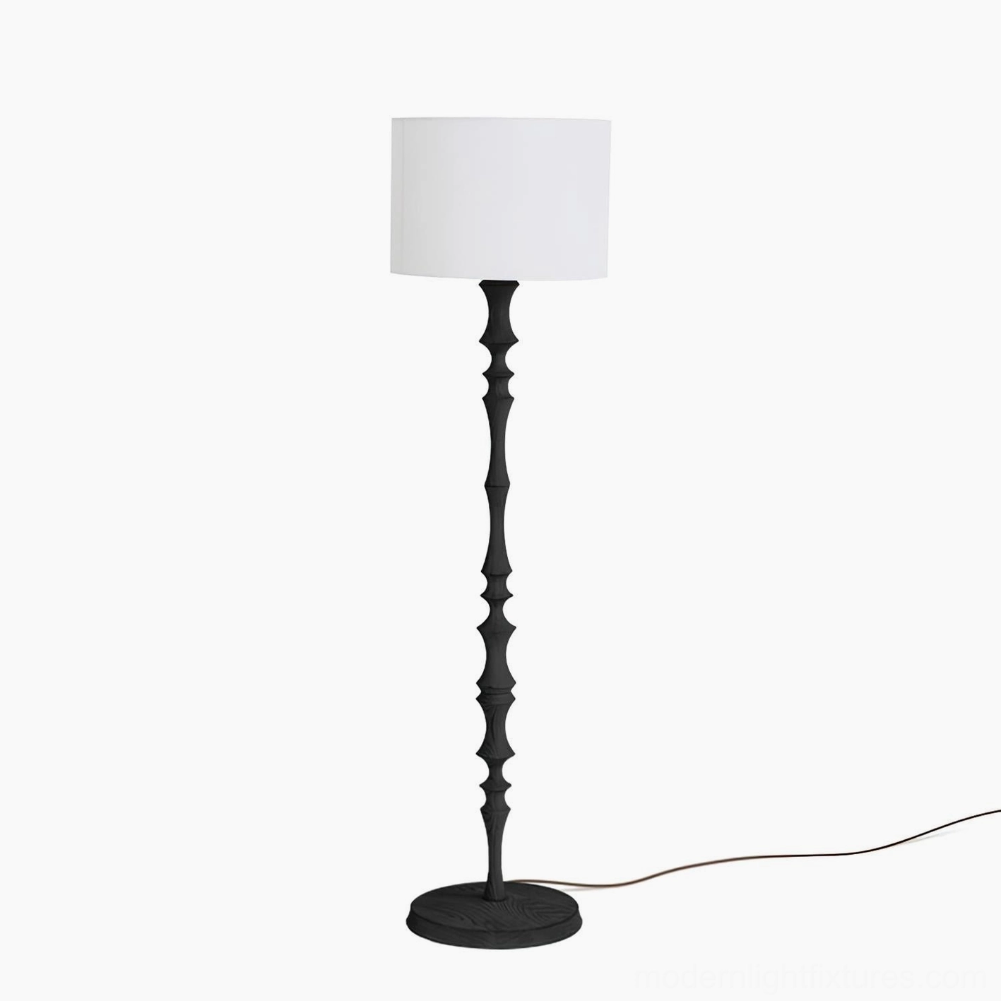 Bastino floor lamp multiple finishes walnut black natural wood sculptural lighting fixture