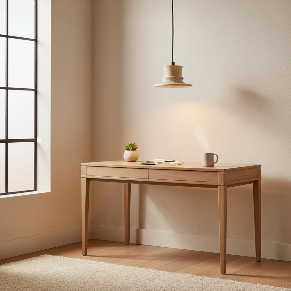 Bastion travertine pendant industrial brutalist design aesthetic
