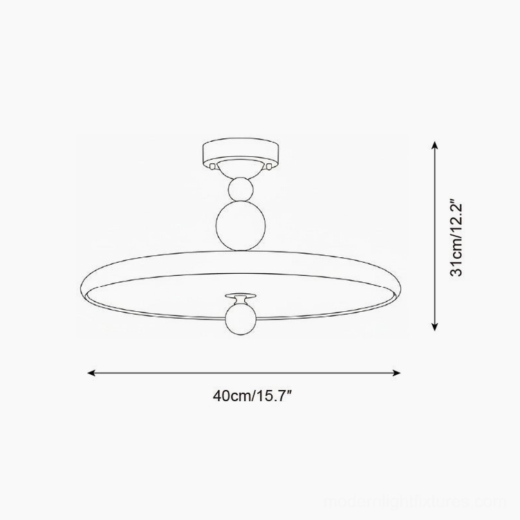 Beadline 40cm ceiling light fixture technical specification drawing with dimension marks