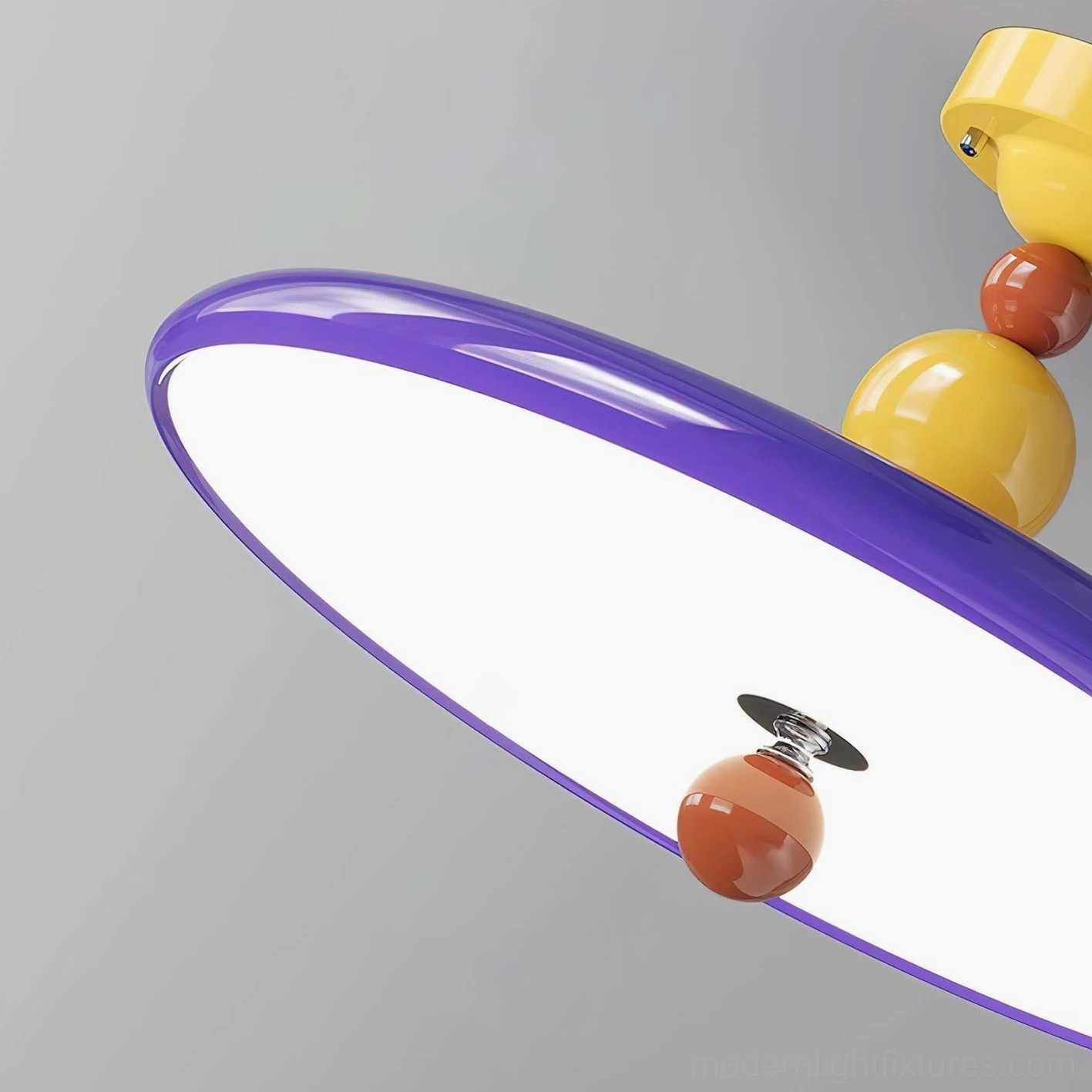 Beadline pop art ceiling light fixture with sculptural bead design close-up detail