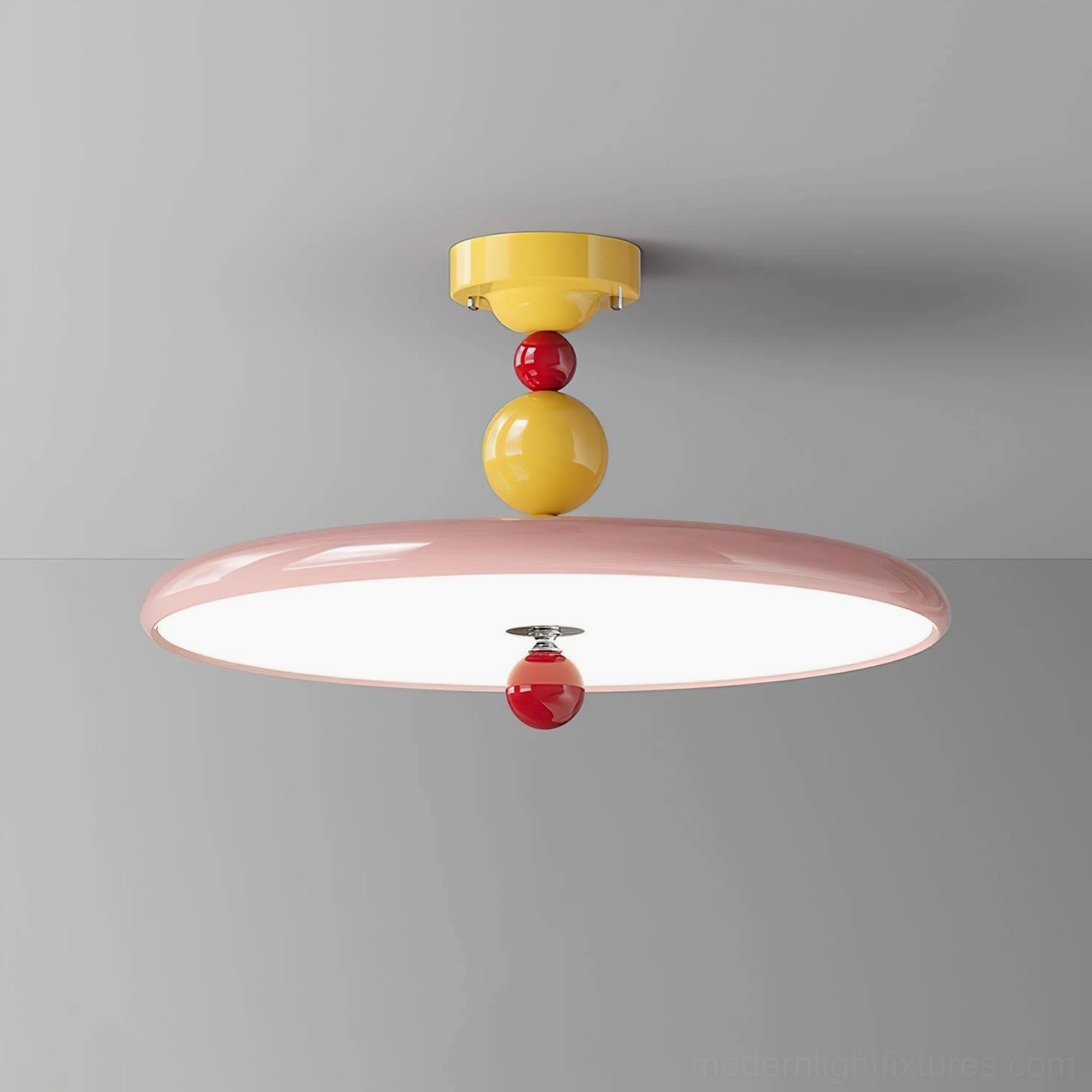 Yellow and pink Beadline decorative ceiling lamp pop art style fixture