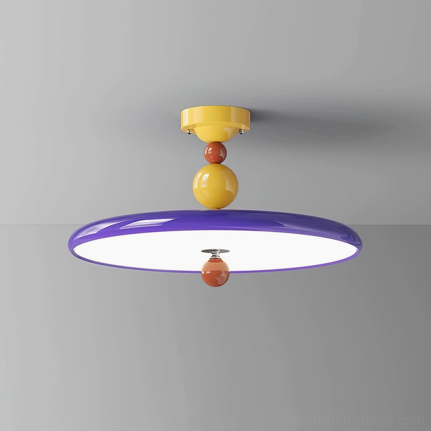Yellow and purple Beadline modern ceiling light fixture color combination showcase