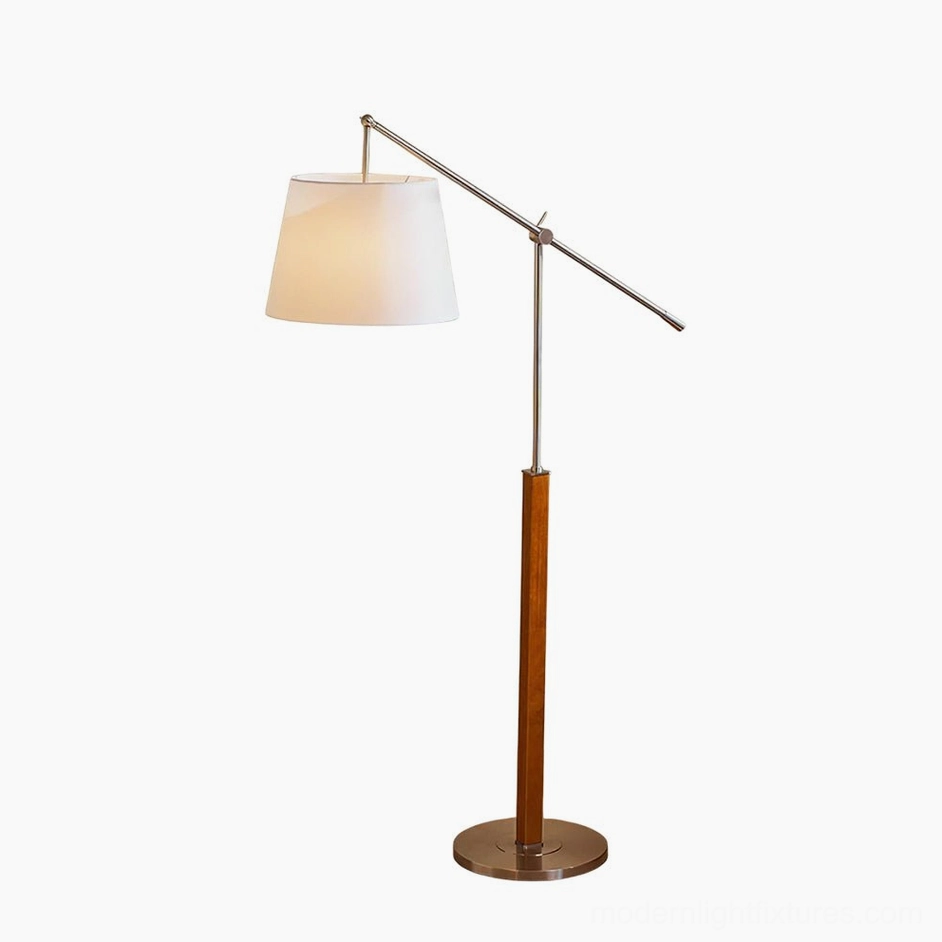 Beamline adjustable floor lamp Model A extended cantilever design in contemporary interior space