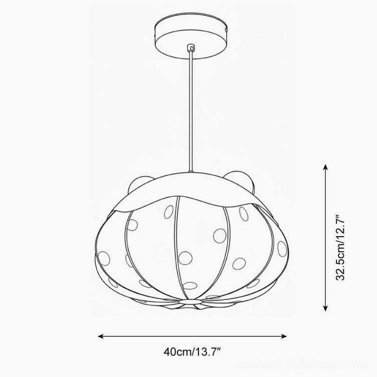 Bear Bubble pendant light technical dimension drawing showing 40cm diameter by 32.5cm height specifications