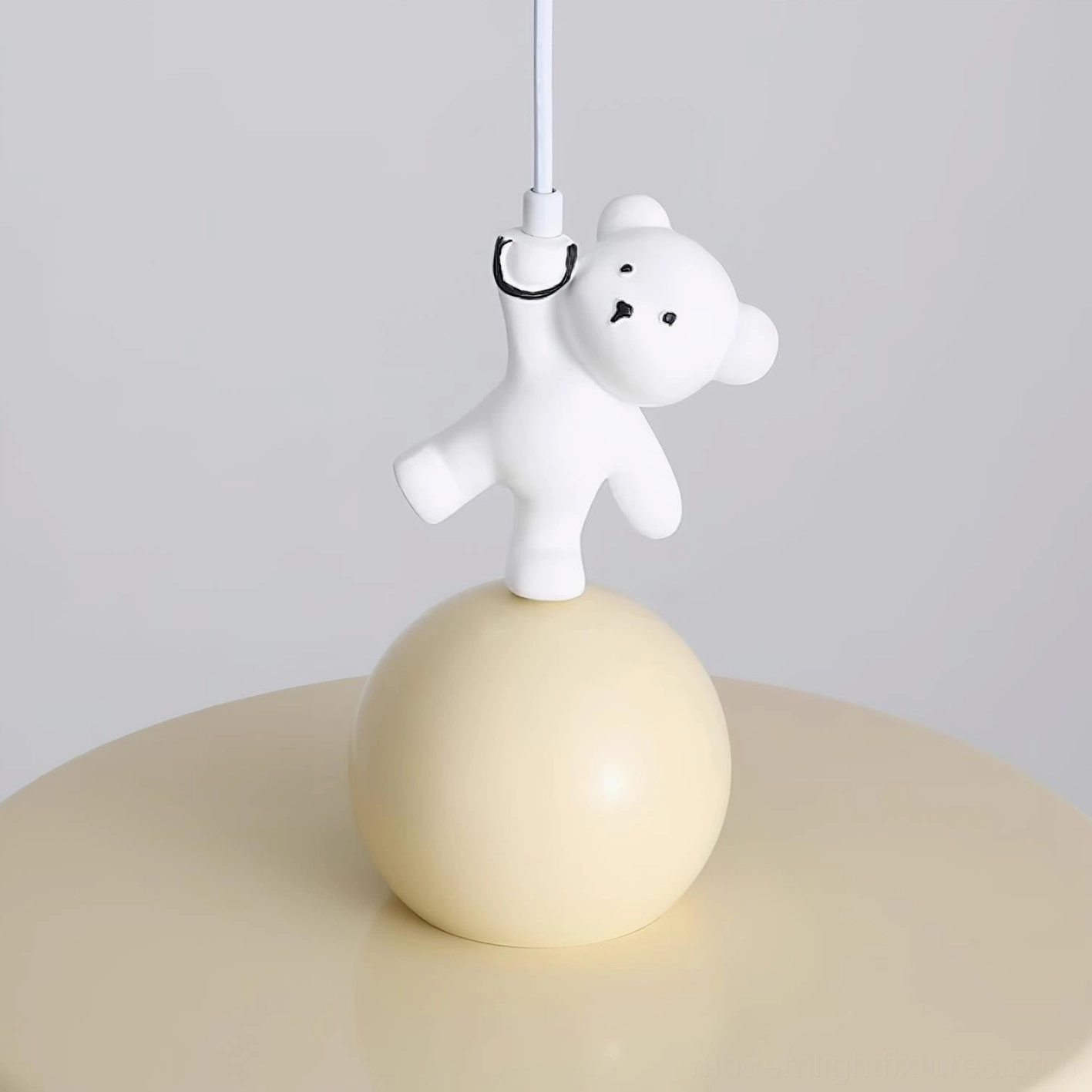 Modern bear pendant light with adjustable cord, contemporary hanging lamp featuring 150cm cord customizable height hanging