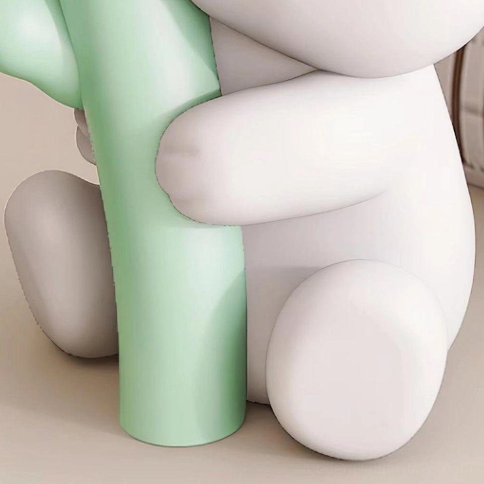Adorable bear-shaped table lamp as decorative sculpture accent piece with integrated LED technology for modern home
