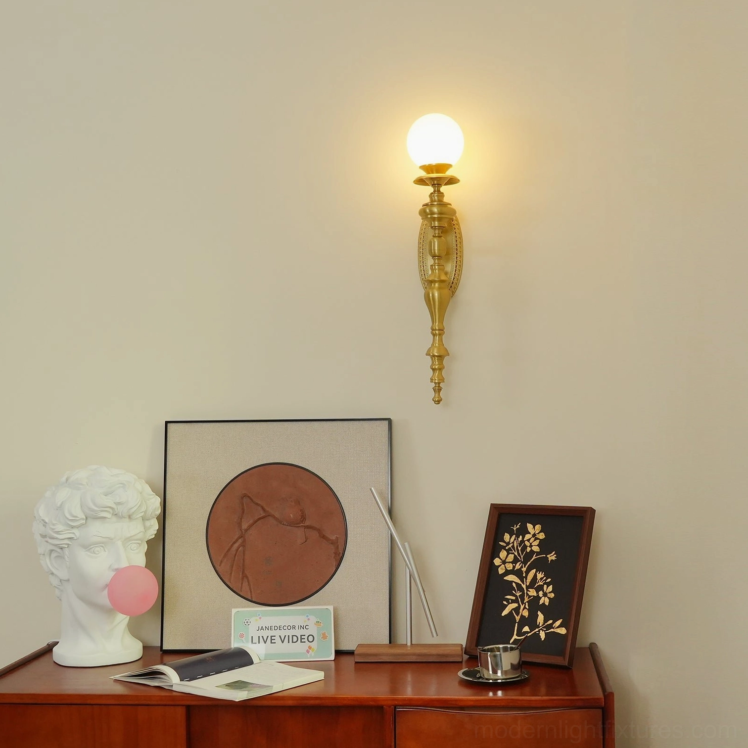 Beatty wall sconce installation guide showing proper mounting height and electrical hardwiring setup