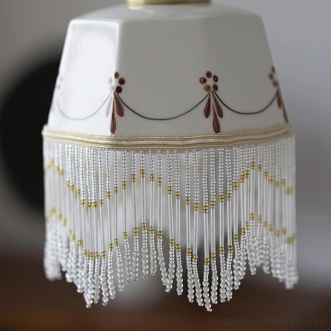 Beaudine three-size ceramic pendant light collection showing Model A, B, and C dimension options