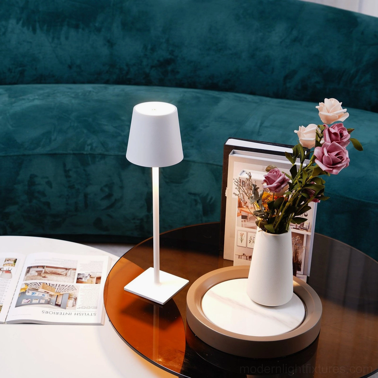 Modern table lamp bedroom nightstand cozy warm lighting 3000K temperature