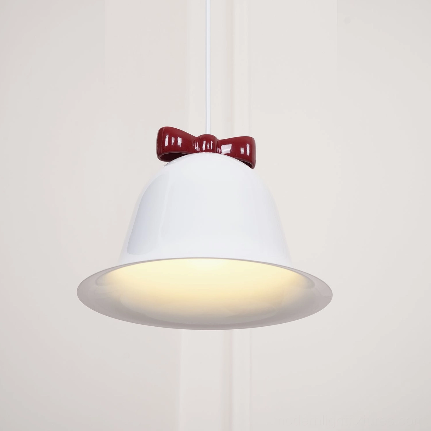 Ceramic bell-shaped pendant light product gallery hanging view studio photography