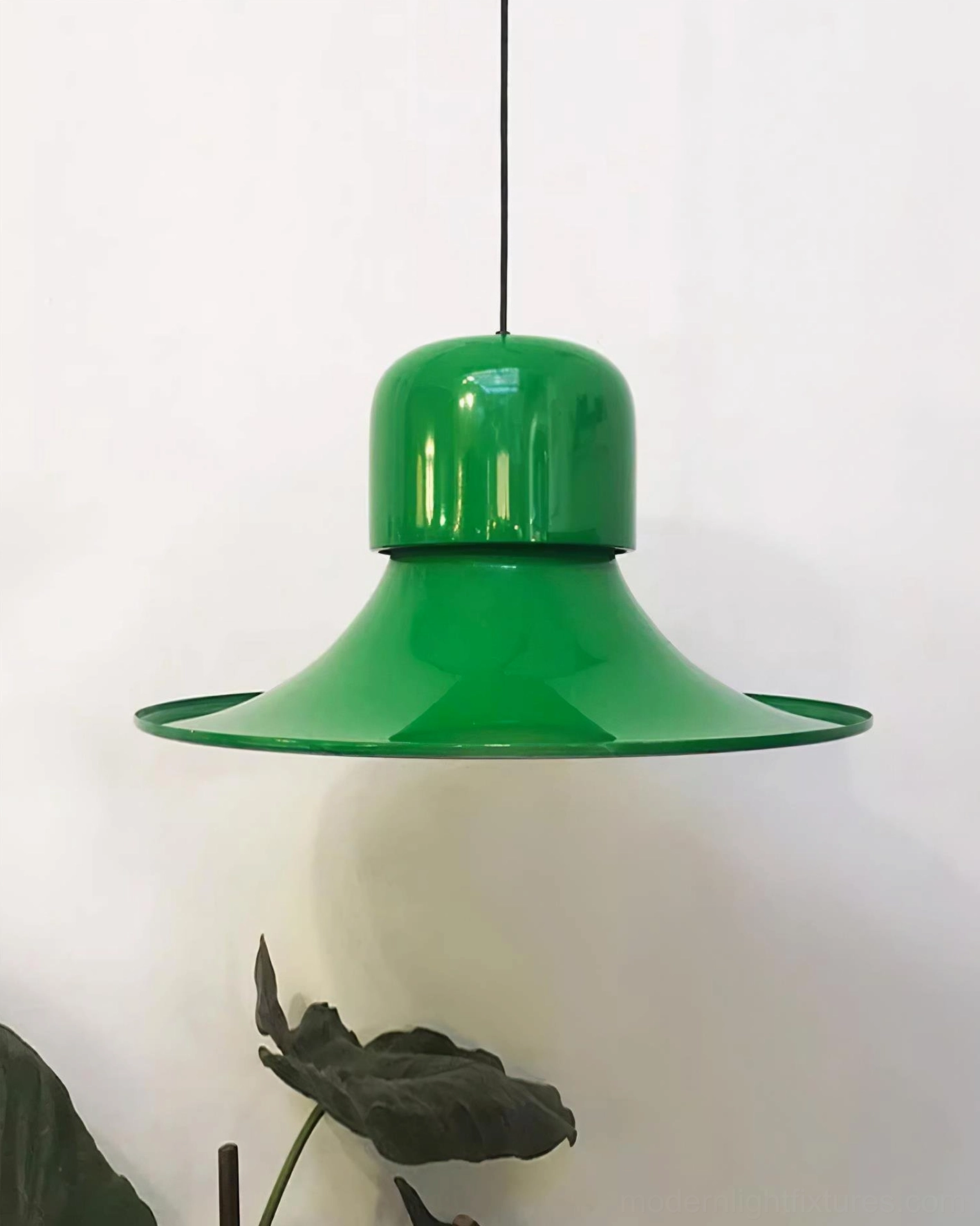 Bell-shaped pendant light fixture 64cm diameter showing scale and proportion design