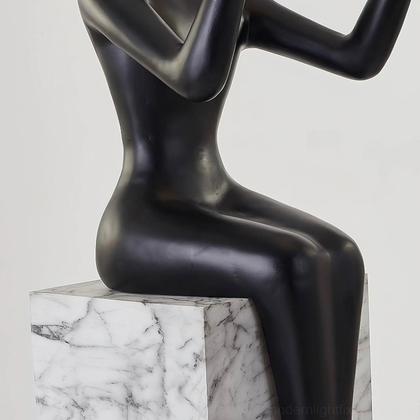 Bella halo floor lamp with matte finish and warm LED light creating museum-quality display effect