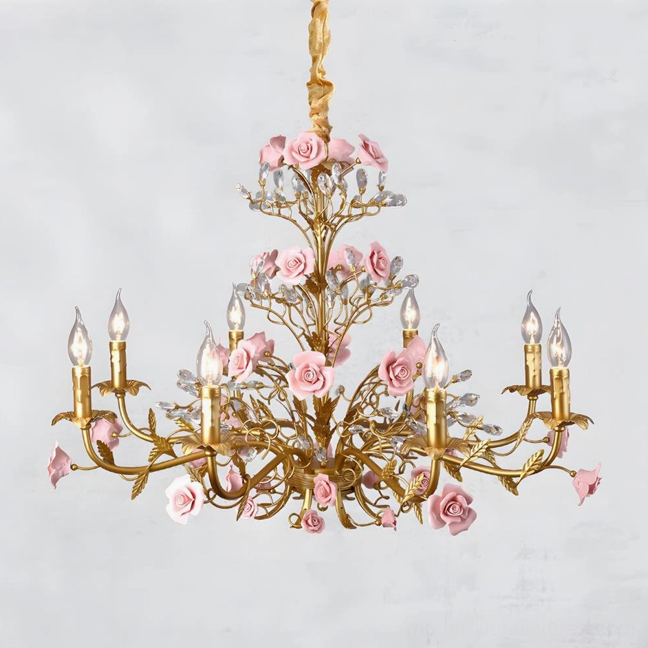 Bellara 5-head rose chandelier compact size perfect for bedroom or powder room lighting
