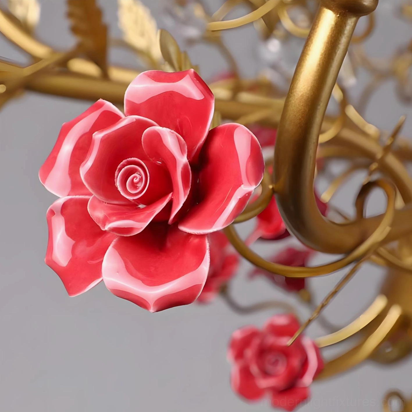 Bellara rose gold chandelier E14 socket candle-style bulb traditional lighting design