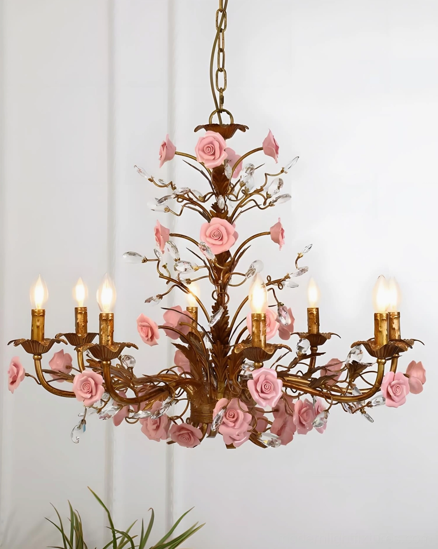 Bellara rose crystal chandelier multiple head configurations size comparison display