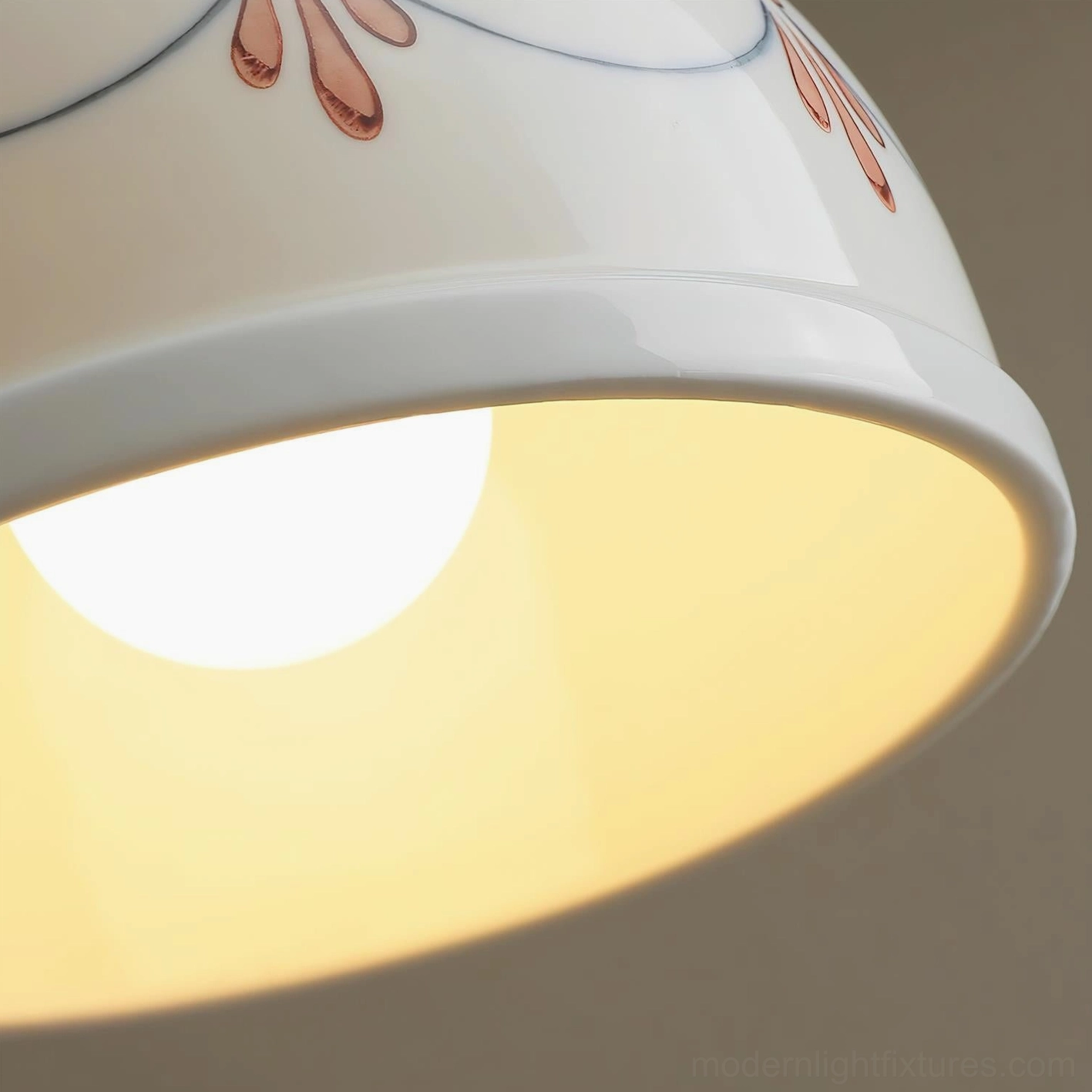 Belle Fleur ceramic pendant light with authentic European artisan craftsmanship and hand-finishing