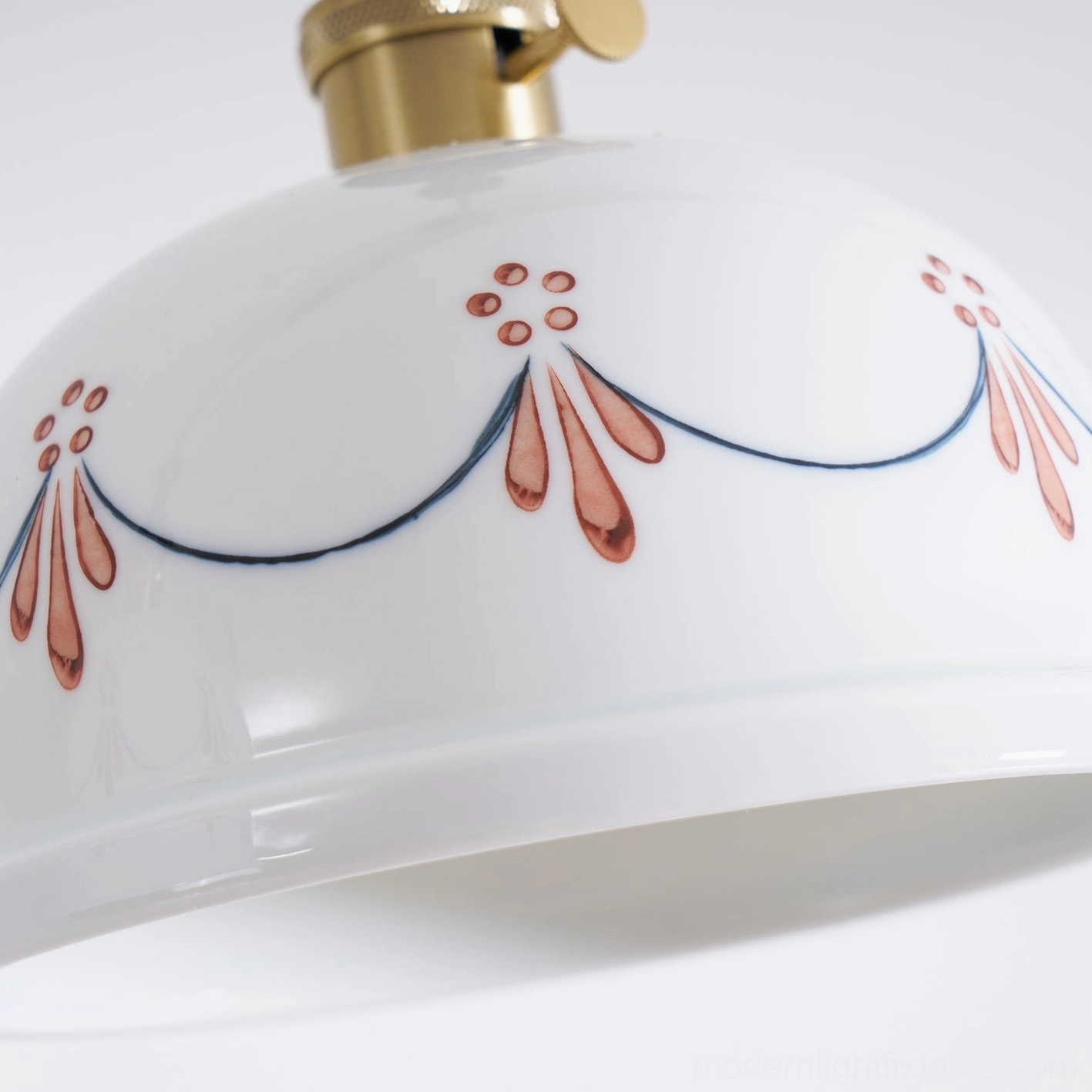Belle Fleur ceramic pendant light fixture walnut brass design element interior home decor accent