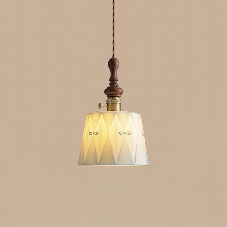 Belle Fleur Model C ceramic pendant lamp 18cm diameter 26cm height with vintage aesthetic appeal