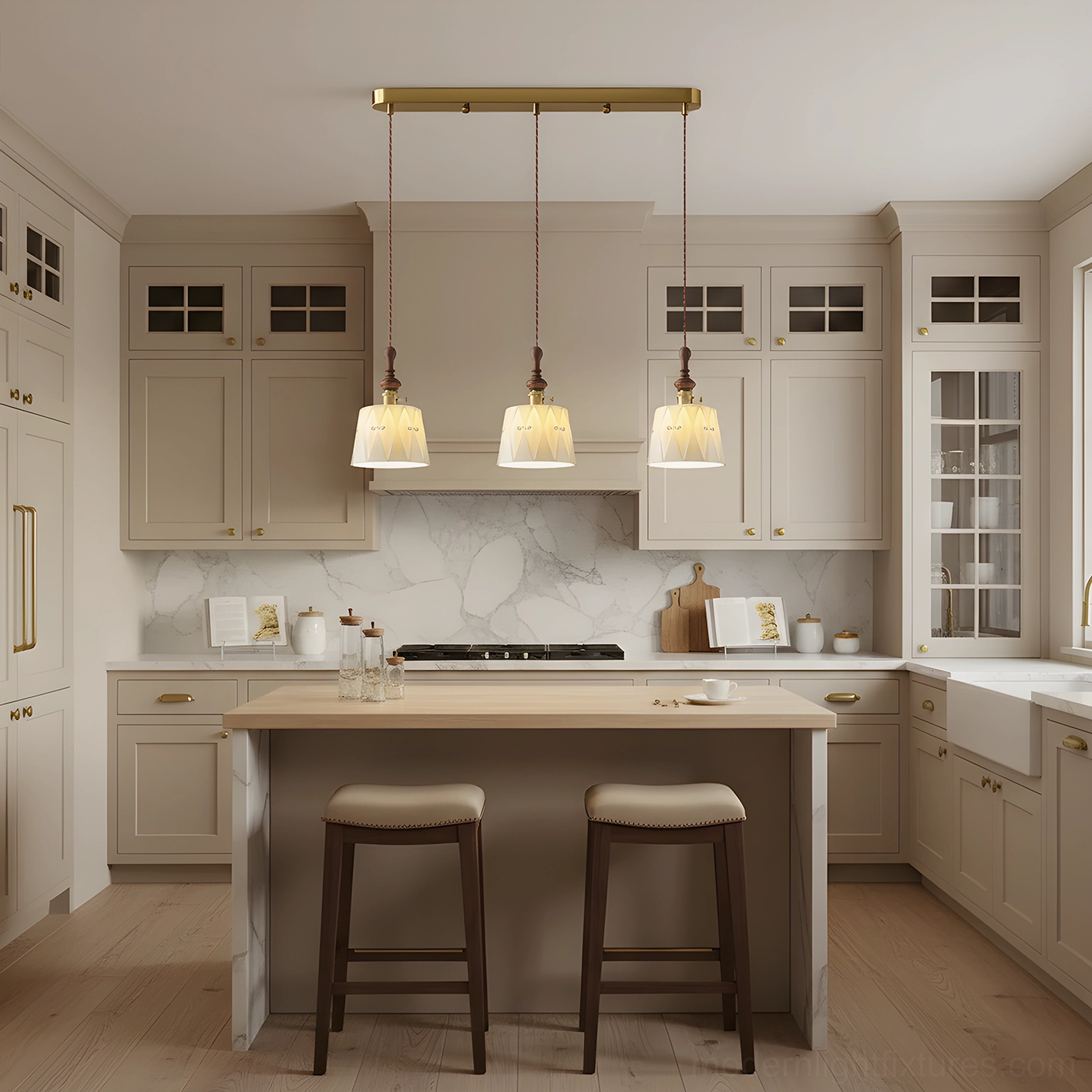 Belle Fleur pendant light fixture mounted in Scandinavian design living space with soft warm lighting