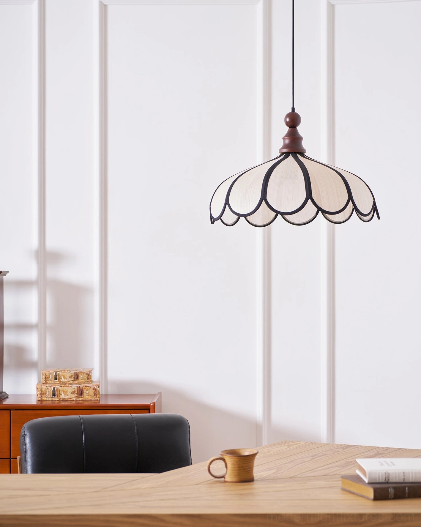 Bellerin natural Abaca fiber pendant lamp in Beige finish showing organic warm tone and neutral aesthetic