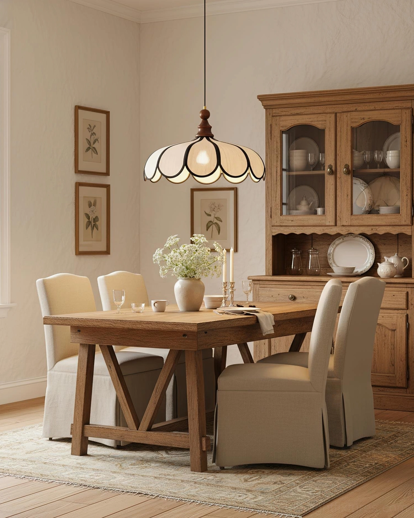 Bellerin pendant lamp in warm interior setting showing ambient glow and diffused light through woven Abaca fiber