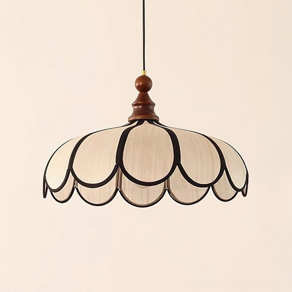 Bellerin Large pendant lamp statement installation in open-plan living area with architectural ceiling